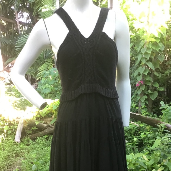 Vintage knit top Dress with silk bottom - Picture 1 of 9